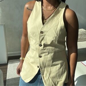 Commense  Butter Cream Button-Up Vest